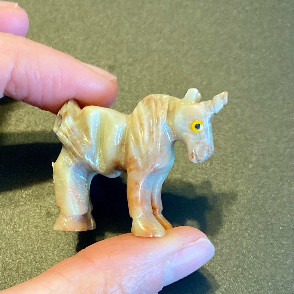 Miniature Stone Carved Horse Figurine